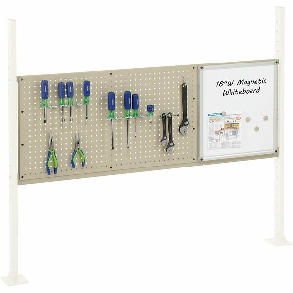 Global Industrial Pegboard & Whiteboard Panel For Workbench, 60inW, Tan 319174TN